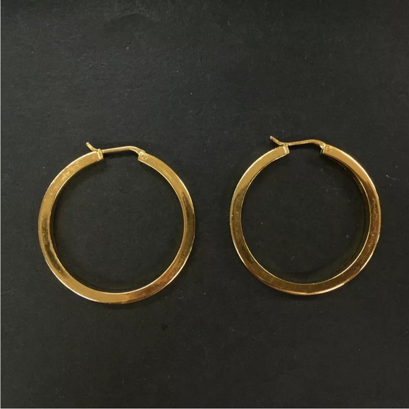 CELINE Gold Tone Hoop Earrings - Picture 5 of 8